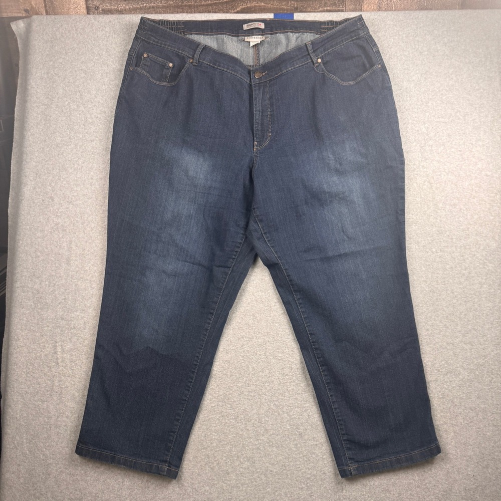 Catherines Jeans Womens 22WP Right Fit Moderately Curvy Dark Wash‎ Straight Plus
